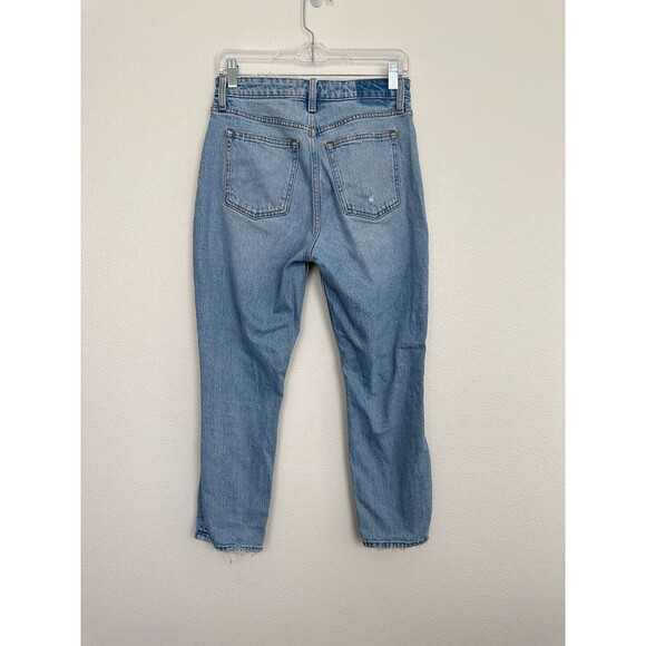 Abercrombie Curve Love The Mom High Rise Jean Light Wash Distressed Size 27 - Picture 5 of 6